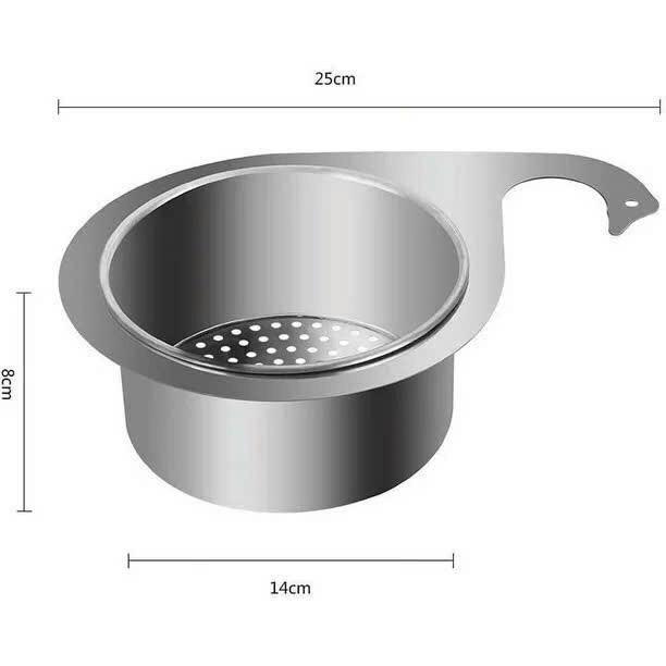 ￼Giỏ lọc rác bồn rửa chén thiên nga inox không gỉ - Giỏ gác bồn rửa bát lọc nước thông minh - Khay lọc rác bồn rửa bát chén 7