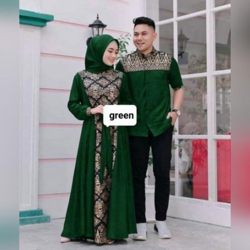 Product Introduction of COUPLE IRWANSYAH DI JAMIN REAL PIC/COD YA KK/BAJU PASANGAN KOMBY BATIK GOLD ADA 3 SIZE UKURAN M,L,XL Gamis Muslim Keluarga Dress Panjang Kondangan Lebaran 11