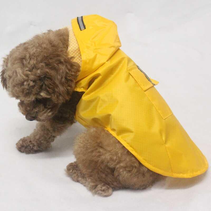 Product Introduction of Dog Small Large Waterproof Clothes Reflective  Rain Coats Hooded Jacket Raincoat Chihuahua Pet plies 33