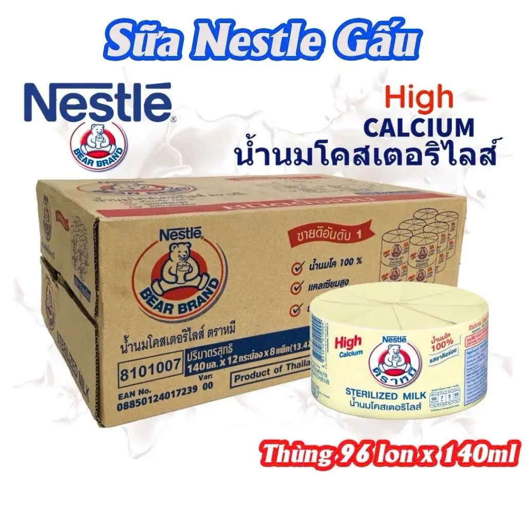 Nguyên thùng 96 lon sữa gấu Nestle Thái Lan sua gau
