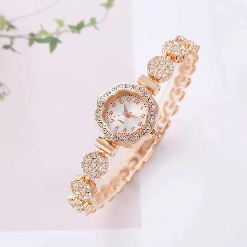 Đồng Hồ Vòng Tay Hoa, Thời Trang, Phong Cách Thanh Lịch, Kim Cương Đầy Đủ, Dành Cho Nữ Sinh, Đồng Hồ Thạch Anh Tươi Mới Và Nhỏ Gọn, Năm 2025 Women Watch