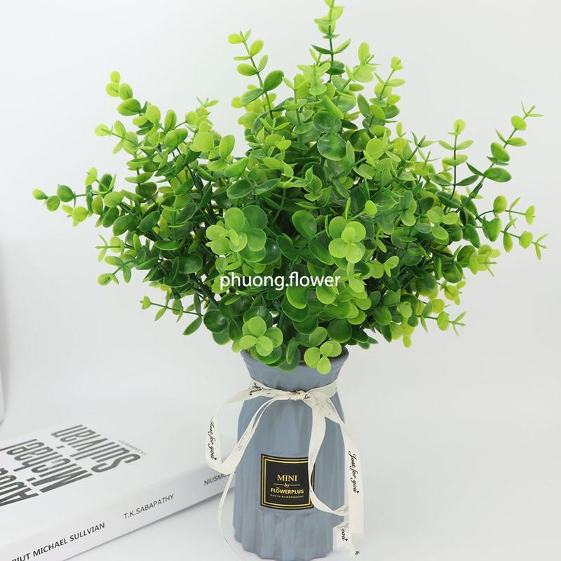 Cây nhựa giả cỏ vảy ốc cây bạċh đàn pvc dài 35cm 7 nhánh dùng để decor trang trí hoặc phụ kiện cắm hoa