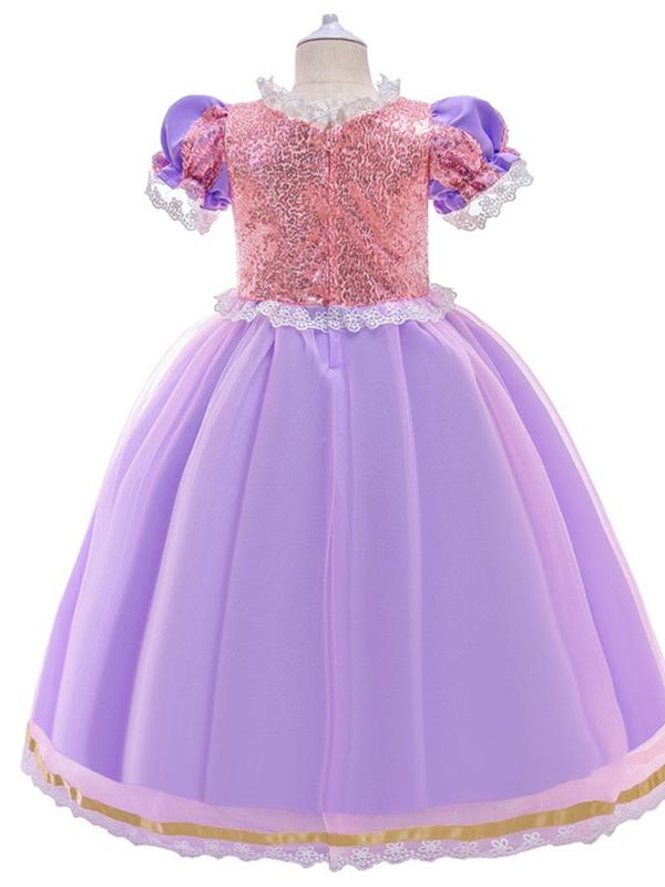 Toddler Girl's Glitter Sequin Tulle Dress with Headband, Elegant Fashion Casual Princess Dress for Party Show Wear, Kids Clothes for All Seasons 1