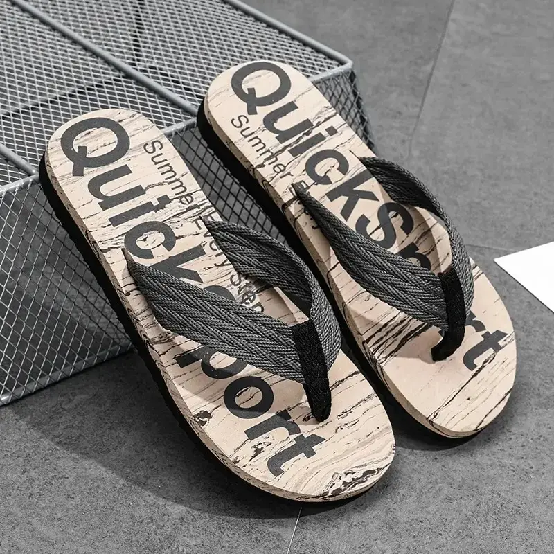 Men's Flip Flops for Summer Outdoor Wear, Indoor Slippers, Outdoor Anti Slip and Wear-resistant Beach Sandals Boy Shoes