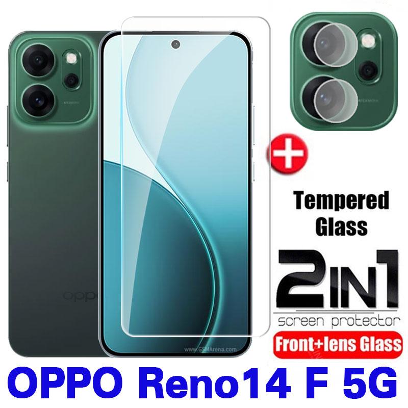 ฟิล์มกระจกนิรภัย 2 in 1 สำหรับ OPPO Reno14 F 5G เข้ากันได้กับ OPPO Reno 14 F, 14F Pro, Reno 14 Pro, 