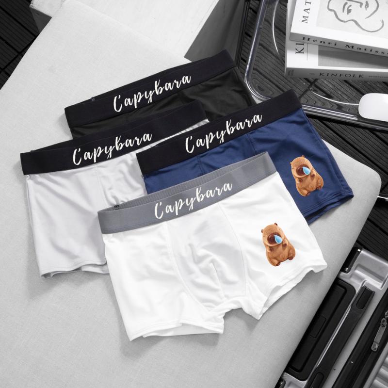 Combo 3-4-5 Quần Lót Nam Boxer In Hình Capybara, Quần Boxer nam Vải Thun Lạnh Co Dãn 4 Chiều. Sịp Menswear Boxer có size từ 30-80kg , che tên sản phẩm khi giao freeship toàn quốc. sipdui boxer  6 múi