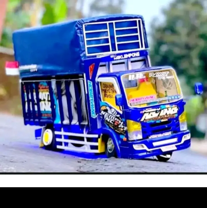Promo exlusiv miniatur truk oleng kayu asli mainan anak kekinian bisa belak belok maju mundur full variasi lampu led kelap kelip