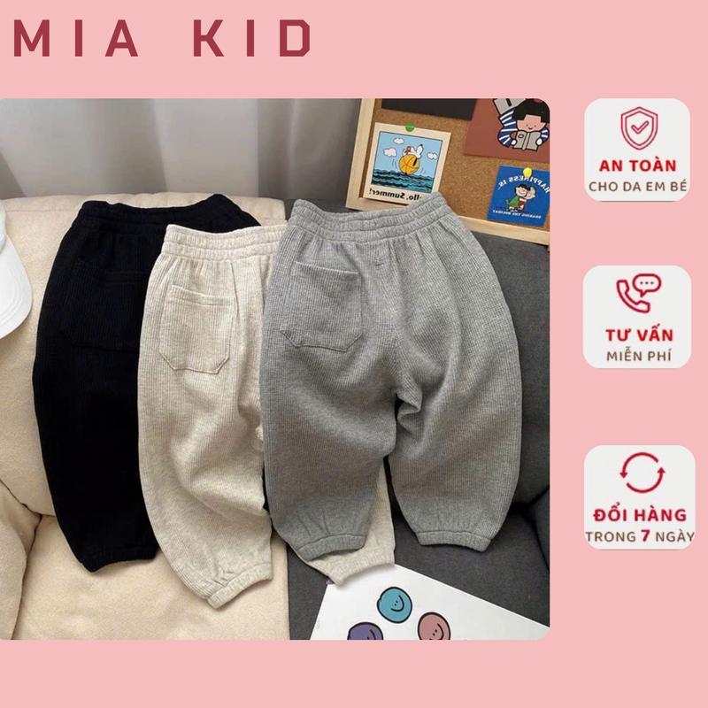  Quần bomber vải tổ ong cho bé ,quần dài bé trai bé gái hàng xuất dư bo chun quầnbom xô 