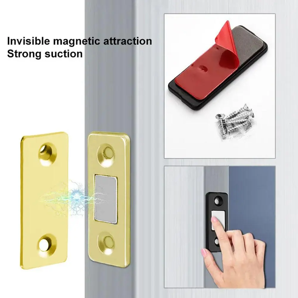 Door Closer Non-punching Cabinet Door Magnet Anti-Rust Strong Magnetic Stainless Door Catch Closer