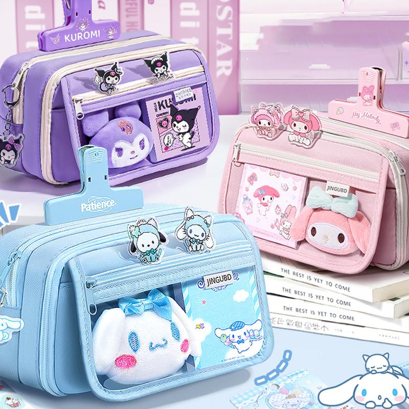Hộp Đựng Bút Chì Dung Tích Lớn, 9 Lớp Trong Suốt, Thiết Kế Sanrio Kuromi, Melody, Cinnamoroll, Capybara, Không Thấm Nước, Thích Hợp Cho Văn Phòng Phẩm, Túi Đựng Bút, Dành Cho Bé Gái Và Bé Trai 0