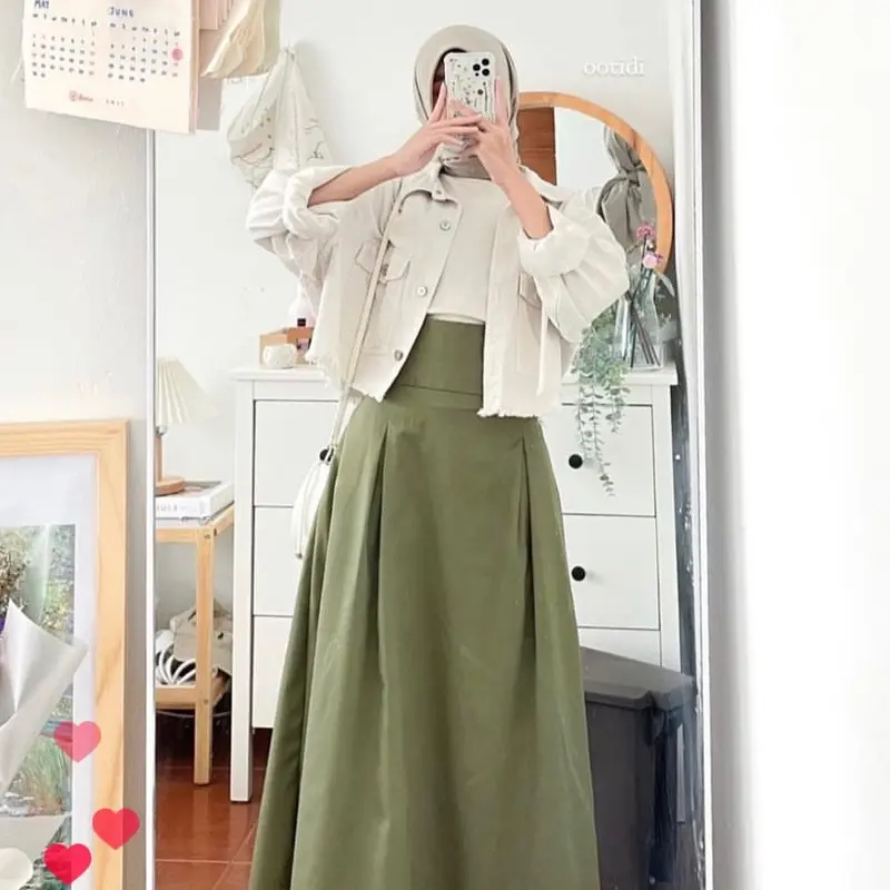 LILY HIGHWAIST SKIRT - Rok Basic Polos - Rok Korean Style 3