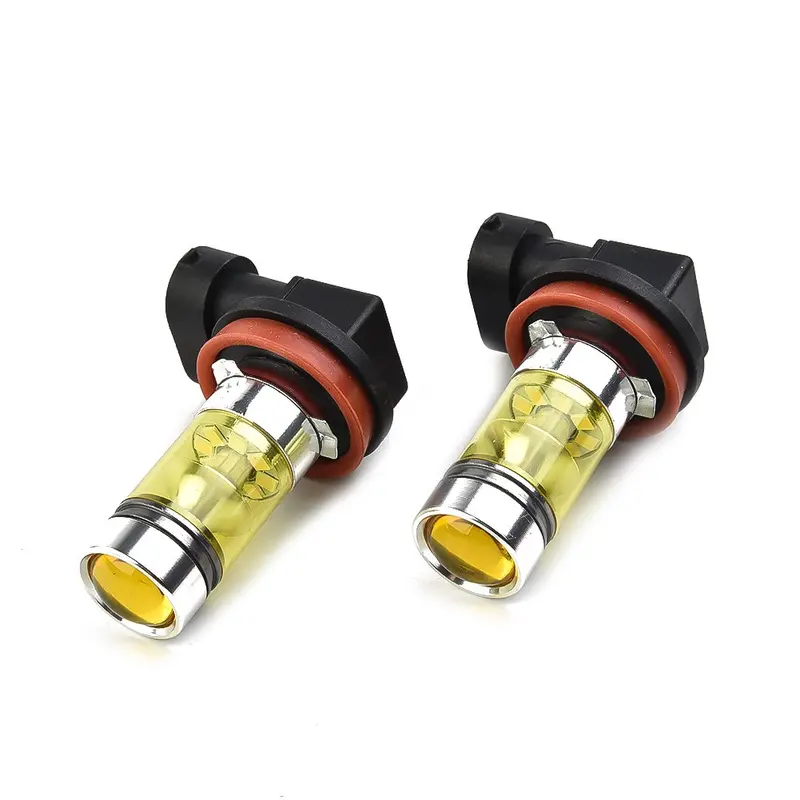 Bóng đèn LED sương mù màu vàng, 2x H11 H8, 4300K, 100W, 1500LM, Siêu sáng, DRL, Hàng Có Sẵn 8