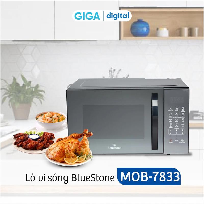 Lò Vi Sóng Có Nướng BlueStone MOB-7833 25 Lít 1450W - Thiết bị gia dụng, 8 chế độ tự động, nấu nhanh, hâm nóng, rã đông, nướng, nướng kết hợp vi sóng 1