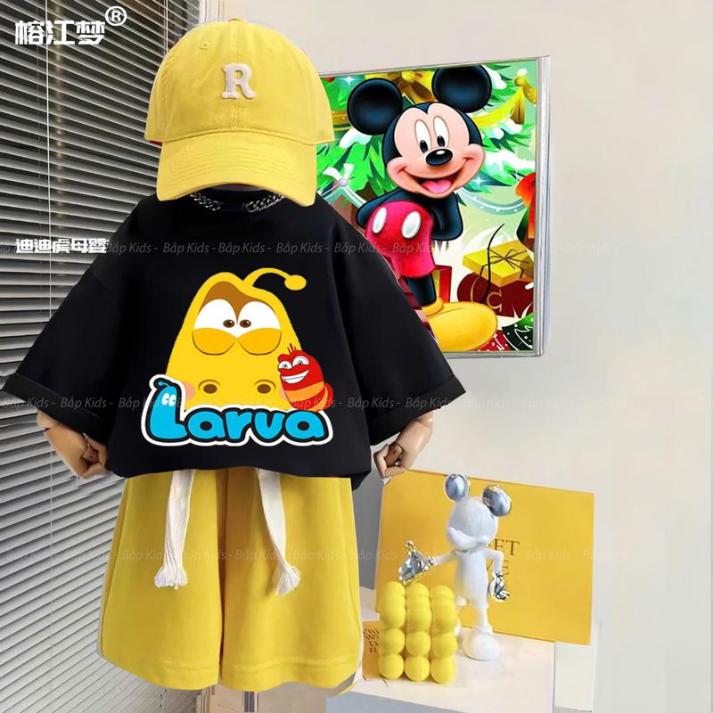 ( ĐÓN HÈ) Bộ quần áo LARVA cho bé trai 25 - 55kg không kèm phụ kiện