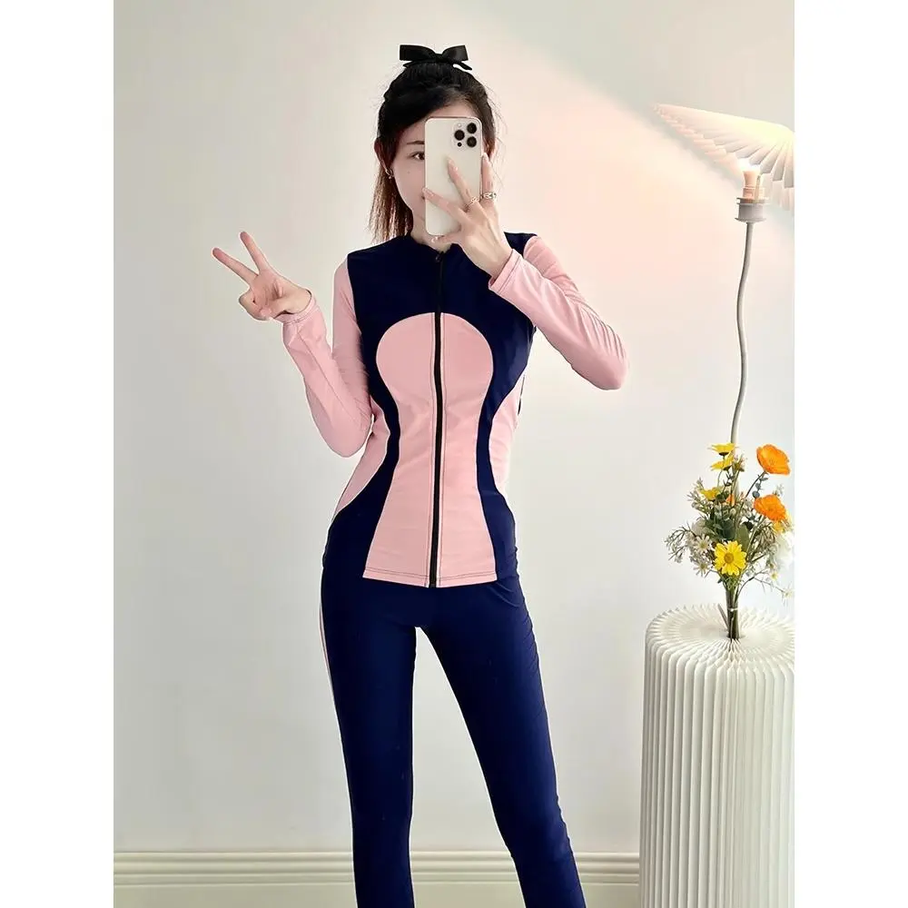 WOMEN'S split sun protection long sleeve trousers suit new fashion concierge sports hot spring swimsuit