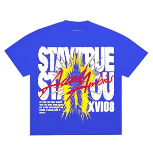 AccentAmbios Reguler Fit Kaos d Tshirt Steel Blue Stay True Benhur Pria Dan Wanita Combed Digital