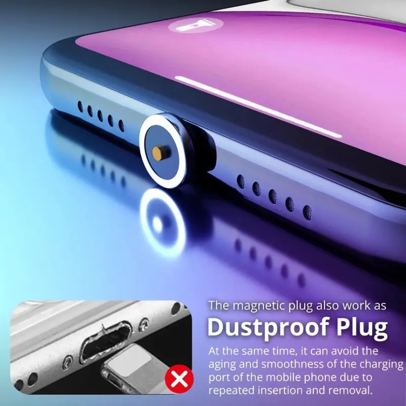 [KN ACC] PLUG KABEL CASAN MAGNETIC MICRO USB / TYPE C / IPHONE DUSTPRO 1