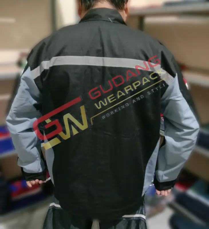 Wearpack Jaket Atasan Lengan Panjang Warna Hitam Kombinasi Abu 7