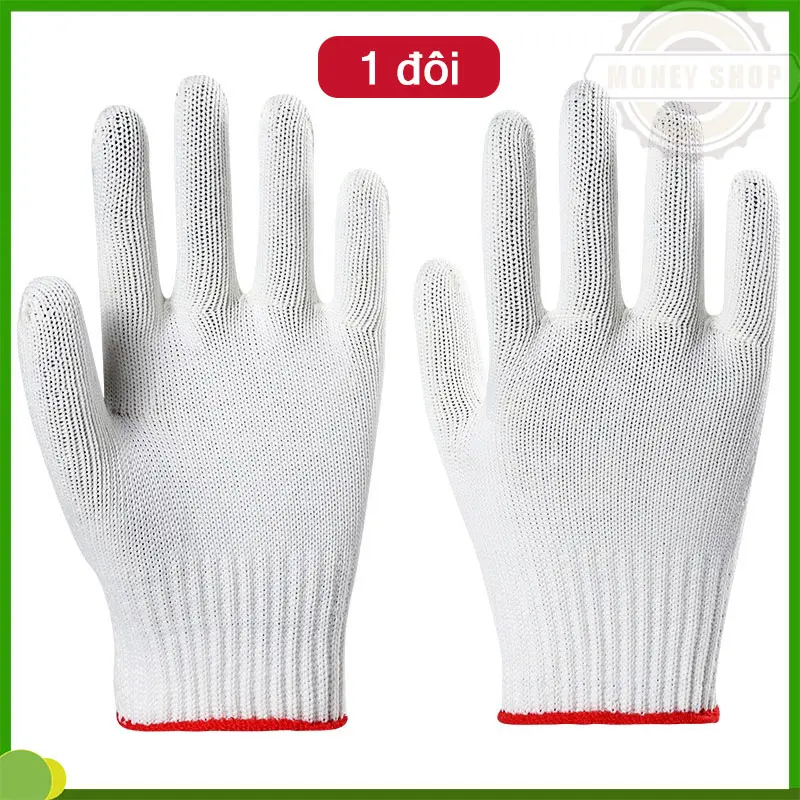 Găng tay len sợi,găng tay bảo hộ lao động,găng tay vải sợi,găng bảo hộ lao động,tăng độ bám, chống trơn trượt(1 đôi)