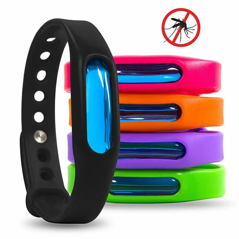 Random Color Silicone Mosquito Repellent Bracelet, 5 Counts Adjustable Mosquito Repellent Wristband, Personal Care Product for Home, Travel, Outdoor Activities 2