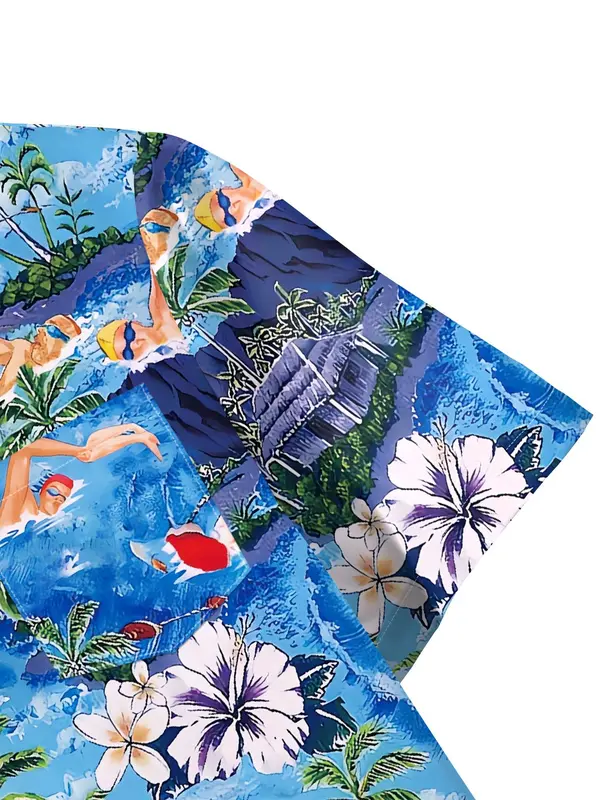 Two-piece Set Men's Regular Fit Tropical Print Shirt & Shorts, Casual Short Sleeve Button Up Top & Shorts for Summer, Men's Clothes for Beach Vacation, Menswear 5