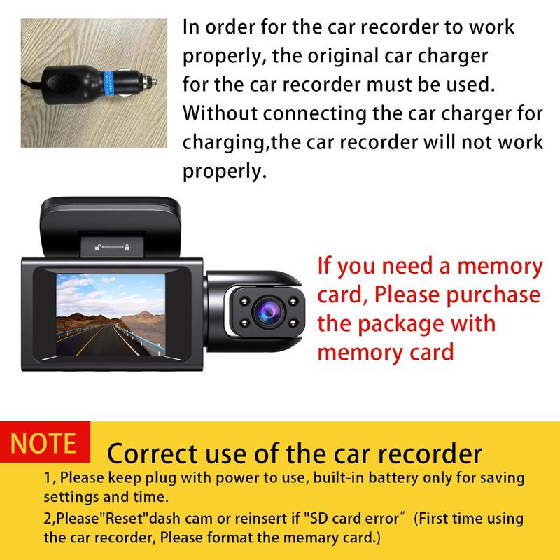 Product Introduction of 1080P 3 Lens Dashcam, Car DVR Camera for Front & Inside & Rear, Wide Angle Car DVR Camera with 32GB Memory Card, Car Video Surveillance 3