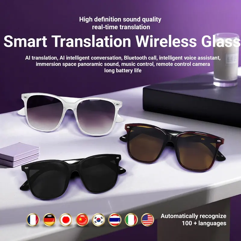 KOIPSSE Smart Glasses, Multifunctional Polarized Sunglasses with Wireless BT5.4 Open Ear Headset, Fashionable Sports Outdoor Smart Glasses 5