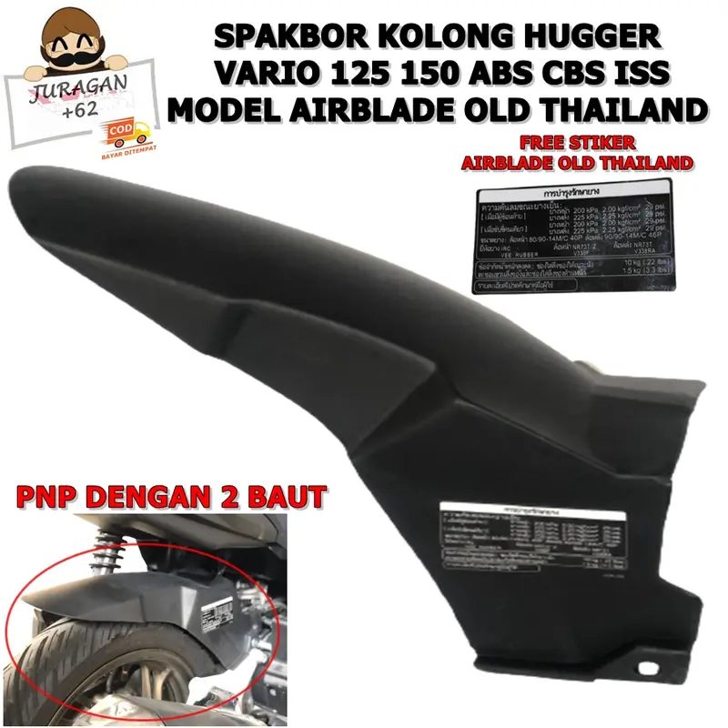 HUGGER HAGER HUGER VARIO 125 150 OLD NEW ISS CBS ABS SPAKBOR KOLONG AIR BLADE HONDA VIETNAM MOTOR MOTORCYCLE ACCECORIES AKSESORIES SPORTY 2012 2013 2014 2015 2016 2017 2018 2019 2020 2021 2022 2023 2024 1