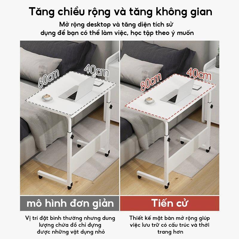 HUHU Bàn Kéo Di Động [Có Bánh Xe] Có Kệ Ngang Bàn Laptop Bàn Học Bàn Có Thể Điều Chỉnh Chiều Cao 3