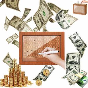 Caja de ahorro de madera, 1/20pcs Caja de desafío de ahorro de dinero, Caja de ahorro de dinero, Regalo para amigo
