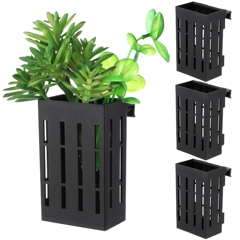 Household Water Plant Stand Fish Tank Hydroponic Planting Basket Planted Tank Landscaping Basin Hanging Aquarium Plant Holder Tanks Aquascape Decorations with Hooks Aquarium Planter Cups for Fish Tank
