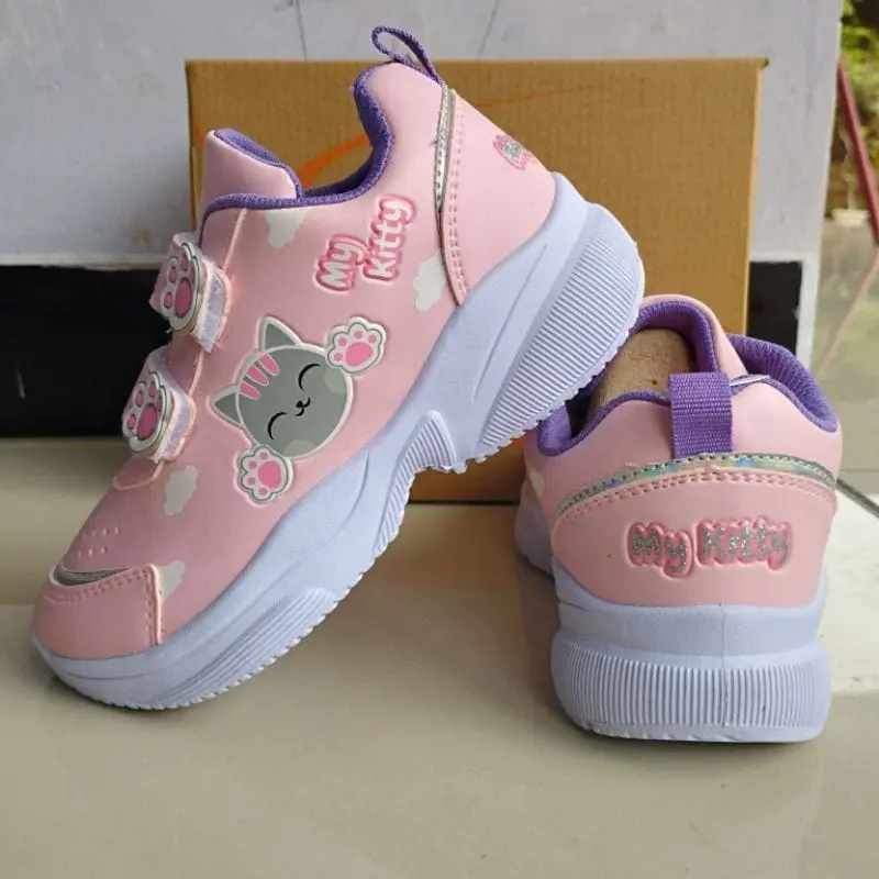 sepatu sekolah anak perempuan minicorn velcro perekat merah muda pink kuda poni tk sd Fashion 0