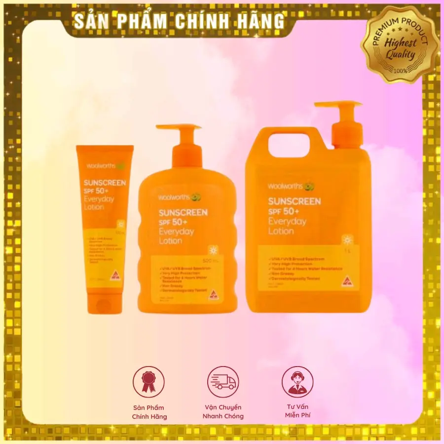 Kem chống nắng WoolWorth Everyday 50+ SPF dùng toàn thân