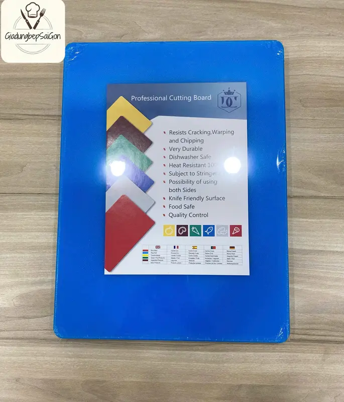 Thớt nhựa PE kháng khuẩn size 35x50cm dày 2cm chống trượt nhiều màu 5