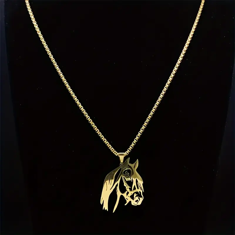 Unique Horse Head Pendant Necklace - Fashionable Stainless Steel Animal Chain Necklace Jewelry For Women And Men - Durable, Allergic, Waterproof Fashion Accessories 4