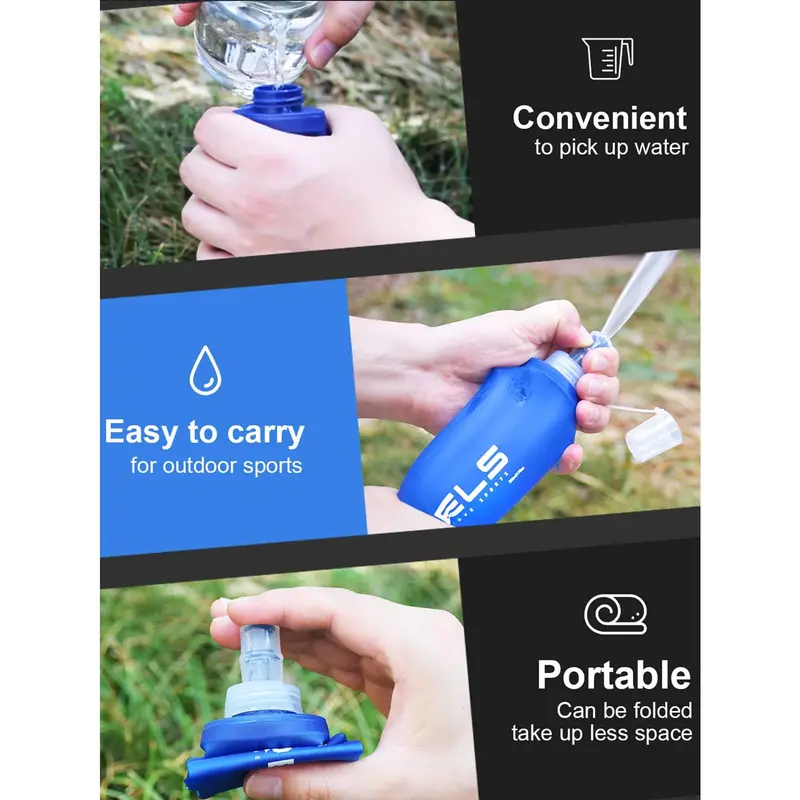 Sports Soft Flask Water Bottle For Fitness, Cycling, Running - Foldable 4