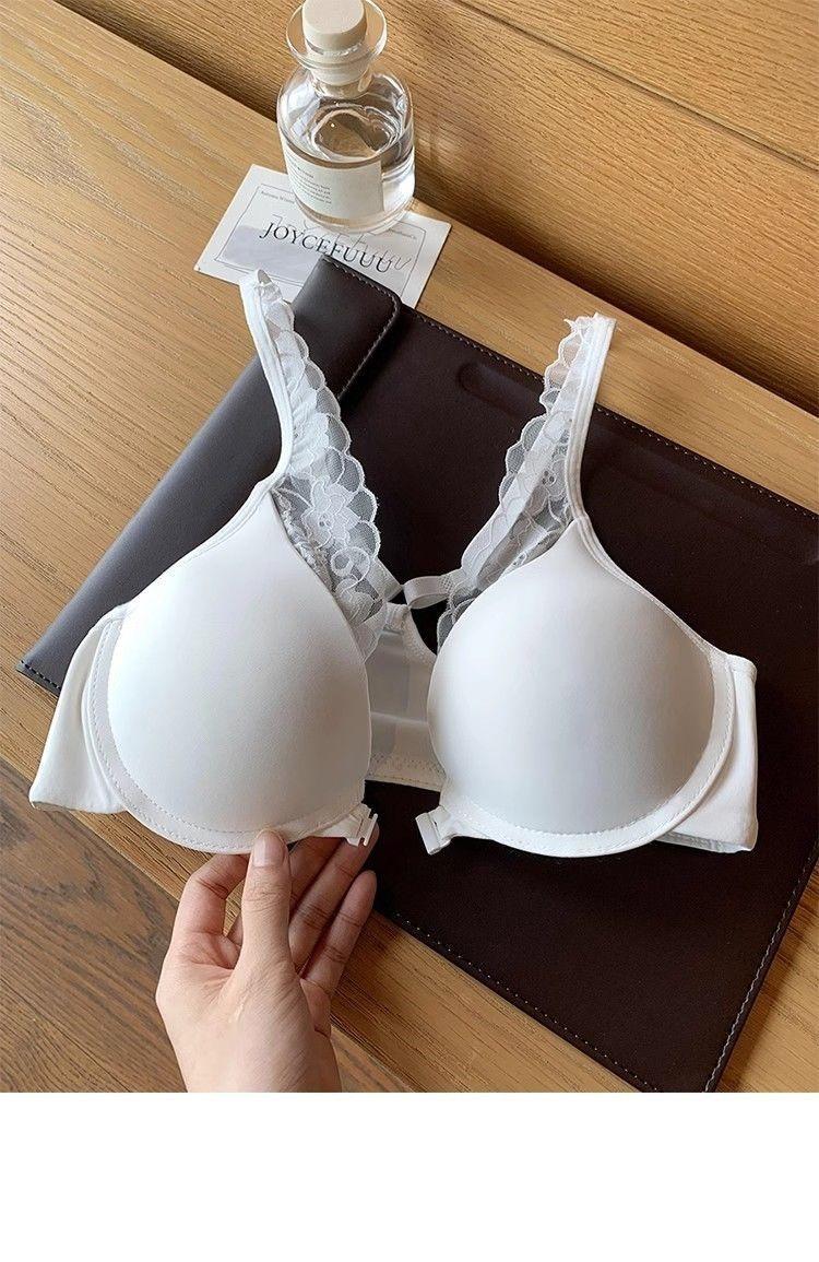 Product Introduction of Button-Forward Sexy Lace Bra With Beautiful Back Underwear Women'S Push-Up Anti-Sag Comfortable Soft Underwire Bra 8