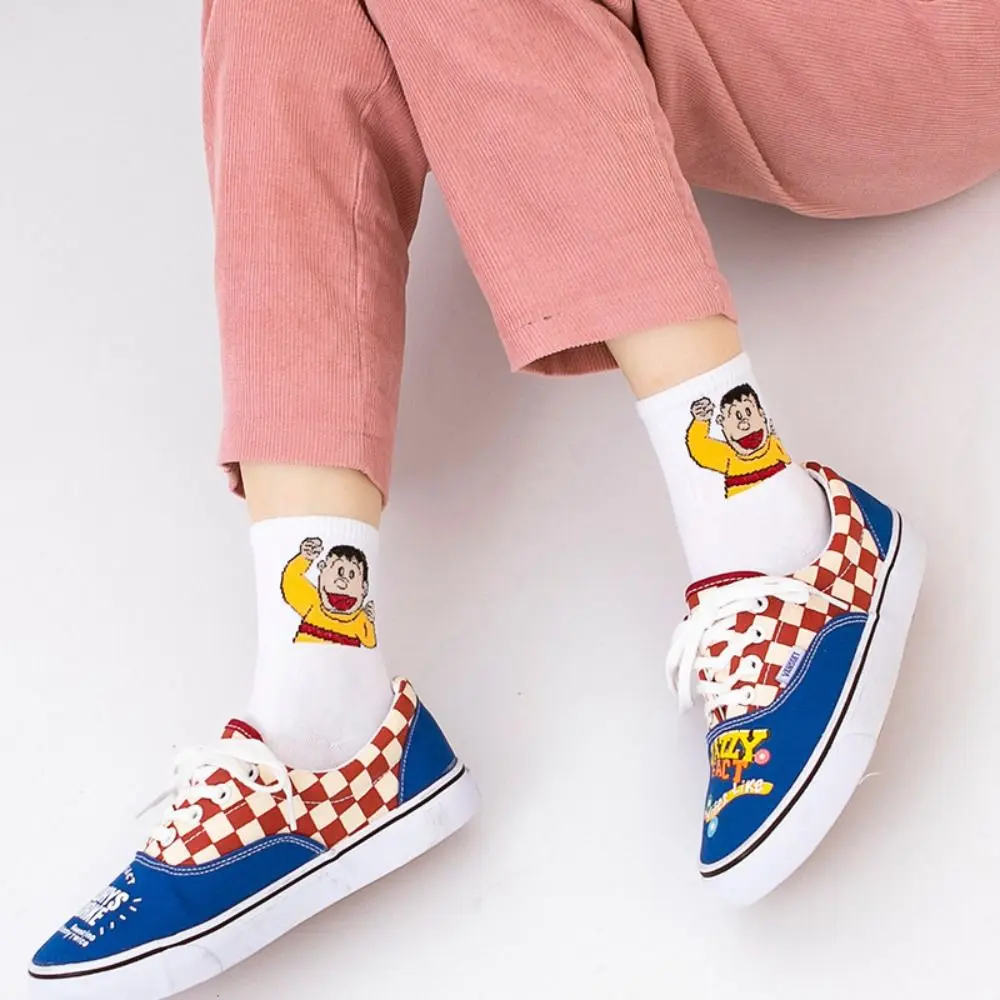 Kawaii Cartoon Anime Doraemon Ankle Socks Letter Nobita Nobi Doraemon Short Sock Cat Cotton Women's Tube Socks Women