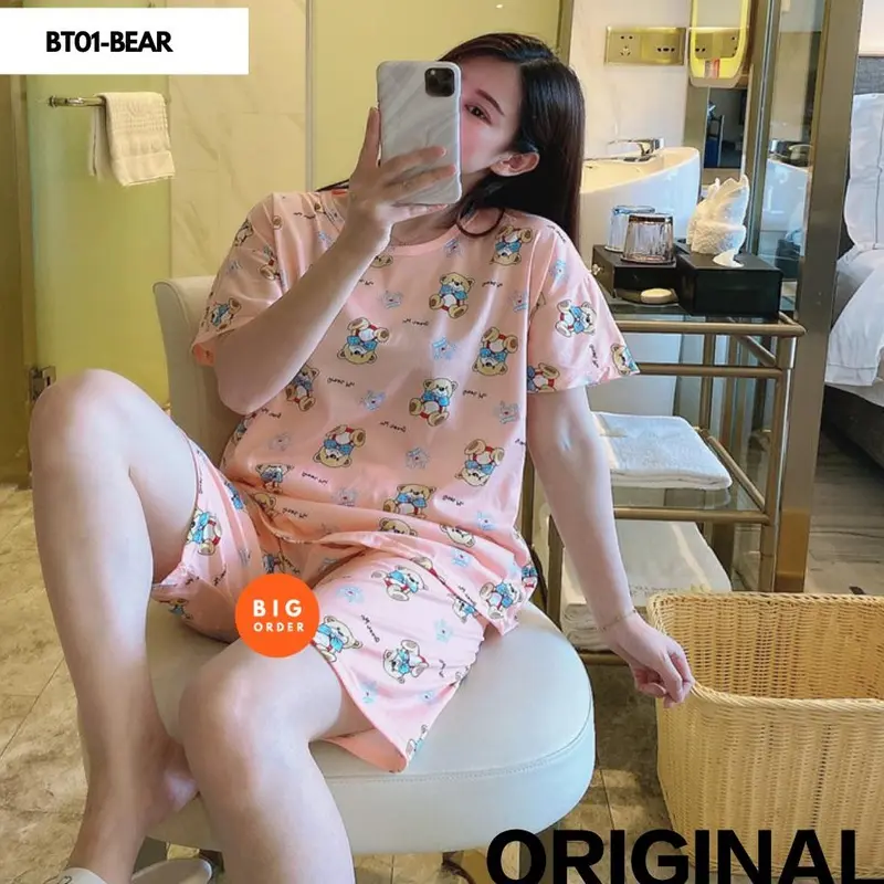 Baju Tidur Wanita Piyama Lengan Pendek Motif Karakter Pakaian Tidur Wanita - Baju Tidur Korea - BT01 - BO Dewasa Fit Katun Lembut 4