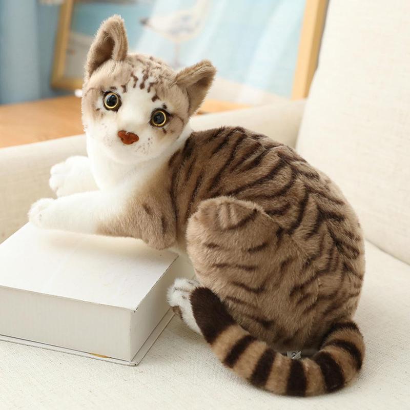 Simulation Cat Plush Toy Simulation Cat Realistic Short Plush Doll Doll Cat F8F6 4