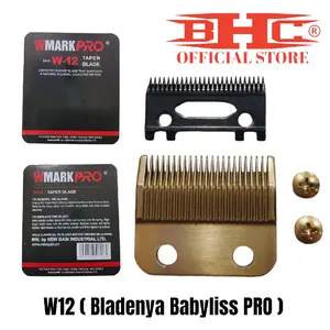 BLADE WMARK W12 GOLD BLACK BABYLISS PRO ORIGINAL / PISAU MESIN CUKUR RAMBUT Merah