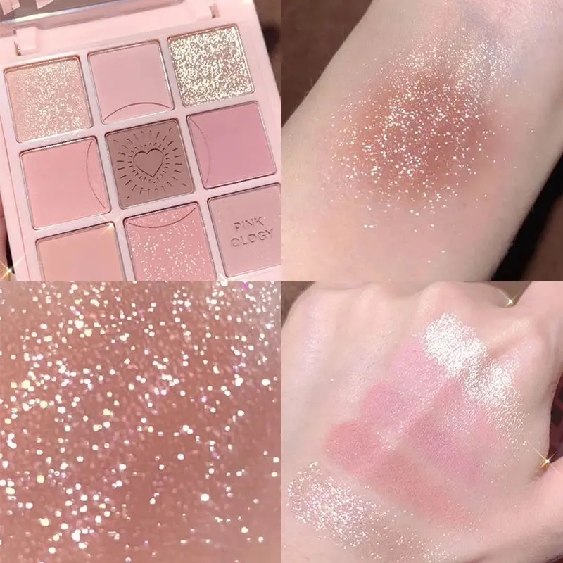 Nine-color eyeshadow palette/peach color, high-value, light makeup, portable eyeshadow palette