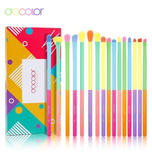 Juego de brochas de maquillaje de colores, 15 / 16 piezas Juego de brochas de maquillaje con Cerdas suaves y mango de madera real, Herramientas cosméticas profesionales para mujeres, Brochas de maquillaje, Corrector