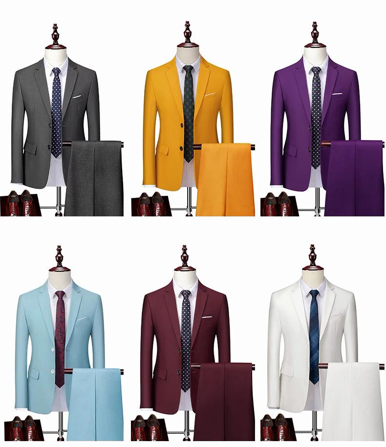 Product Introduction of (Jacket+Pants) Latest Men Suit Set Formal Blazers Slim Fit Business Tuxedo 2 Pcs Suit Groom's Wedding Dress Man Suit S-6XL 6