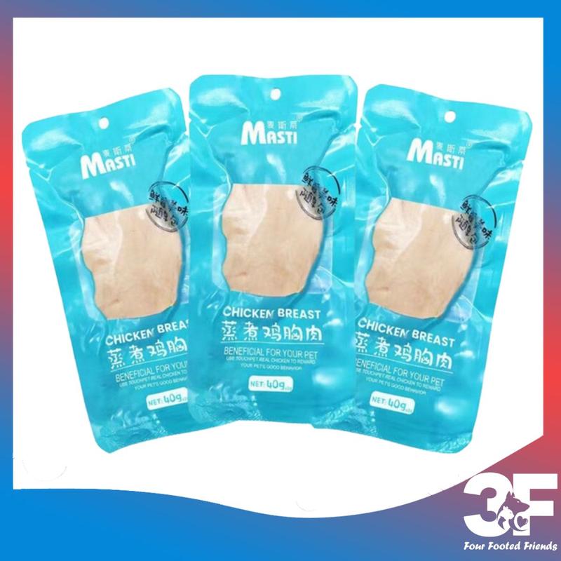 Masti Combo 10 Gói Ức Gà Hấp 40g Cho Chó Mèo Ăn Liền Bổ Sung Dinh Dưỡng Tiện Lợi An Toàn Dễ Hấp Thụ