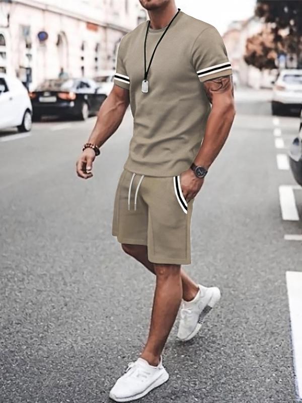 Street Living Solid Patchwork V Neck Short Sleeve Two Pieces Street Living Solid Patchwork V Neck Short Sleeve Two Pieces