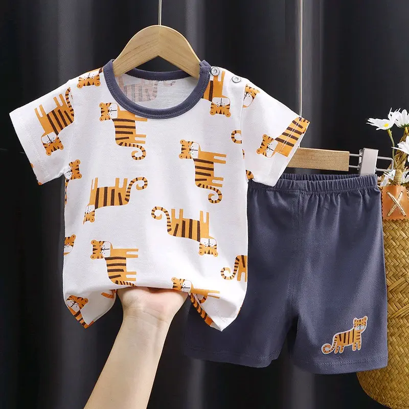SETELAN LENGAN PENDEK BAYI MOTIF LUCU BAHAN KATUN 4 BULAN - 4 TAHUN Parsel Perempuan 5