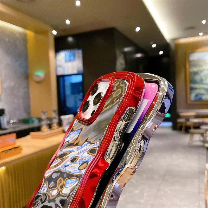 Product Introduction of Electroplating wavy edge is suitable for iphone15promax/15pro/15/14/14 promax/14pro/13promax/13/13pro/12/12promax/12pro/11 two-in-one women's mobile phone case 8