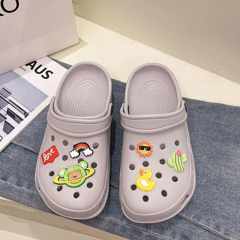 Men Beach Sandals Women Casual Outdoor Hole Beach Lightweight Shoes For Travel bathroom slippers  Home indoor anti slip flat Boys and girls couple
