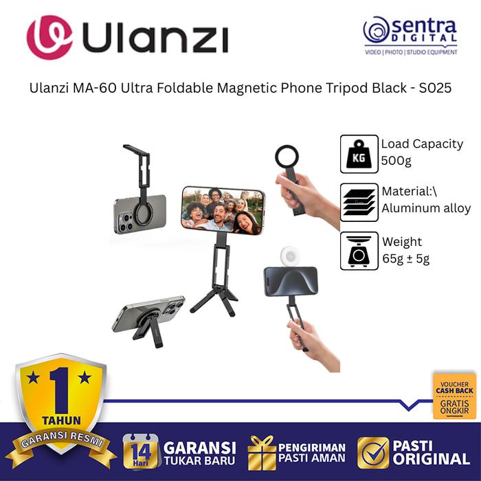 Gambar Ulanzi MA-60 Ultra Magnetic Foldable Tripod – Sleek Design for Mobile Creators dari Sentra Digital Kota Surabaya Tokopedia